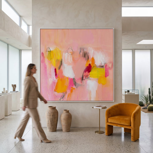All Colored Out Styled in Modern Interior Setting | Abstract Gestural Art by Mofisto