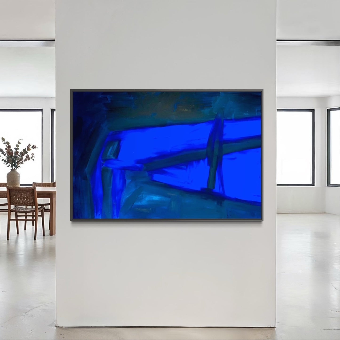 Amsterdam Blue Small Format Original Painting | Abstract Blue Mixed Media | Mofisto