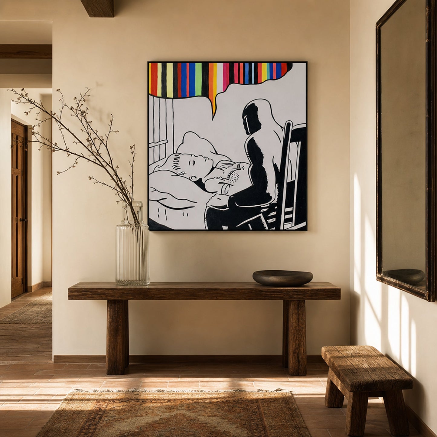 I Dream in Color Large Format Original Painting | Figurative Pop Art Mixed Media | Mofisto