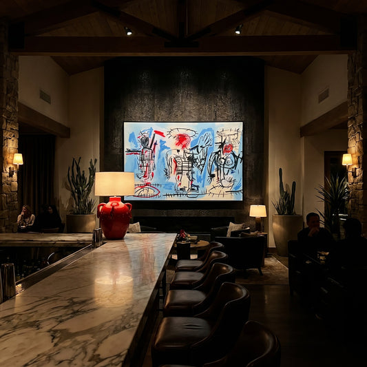JMB Line Up Styled in Modern Interior Setting | Neo-Expressionist Art by Mofisto