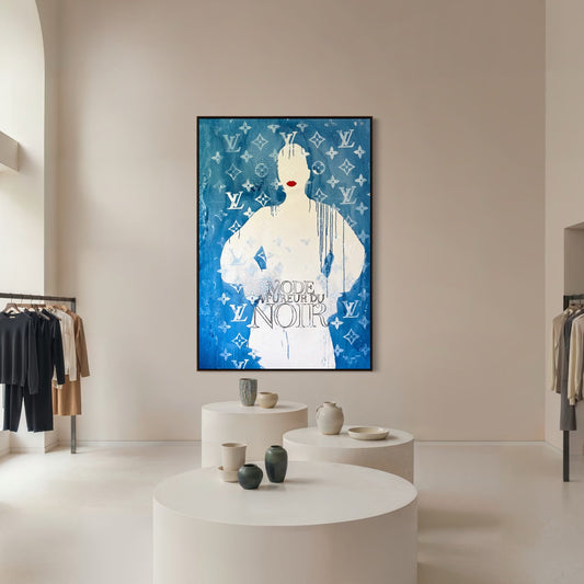 La Fureur du Noir Styled in Modern Interior Setting | Fashion Figurative Art by Mofisto