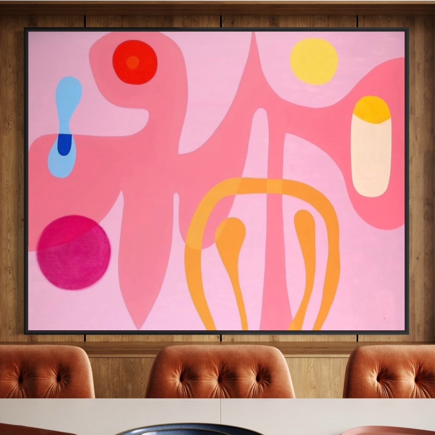 Pinkos in Sifnos Large Format Original Painting | Abstract Pink Mixed Media | Mofisto