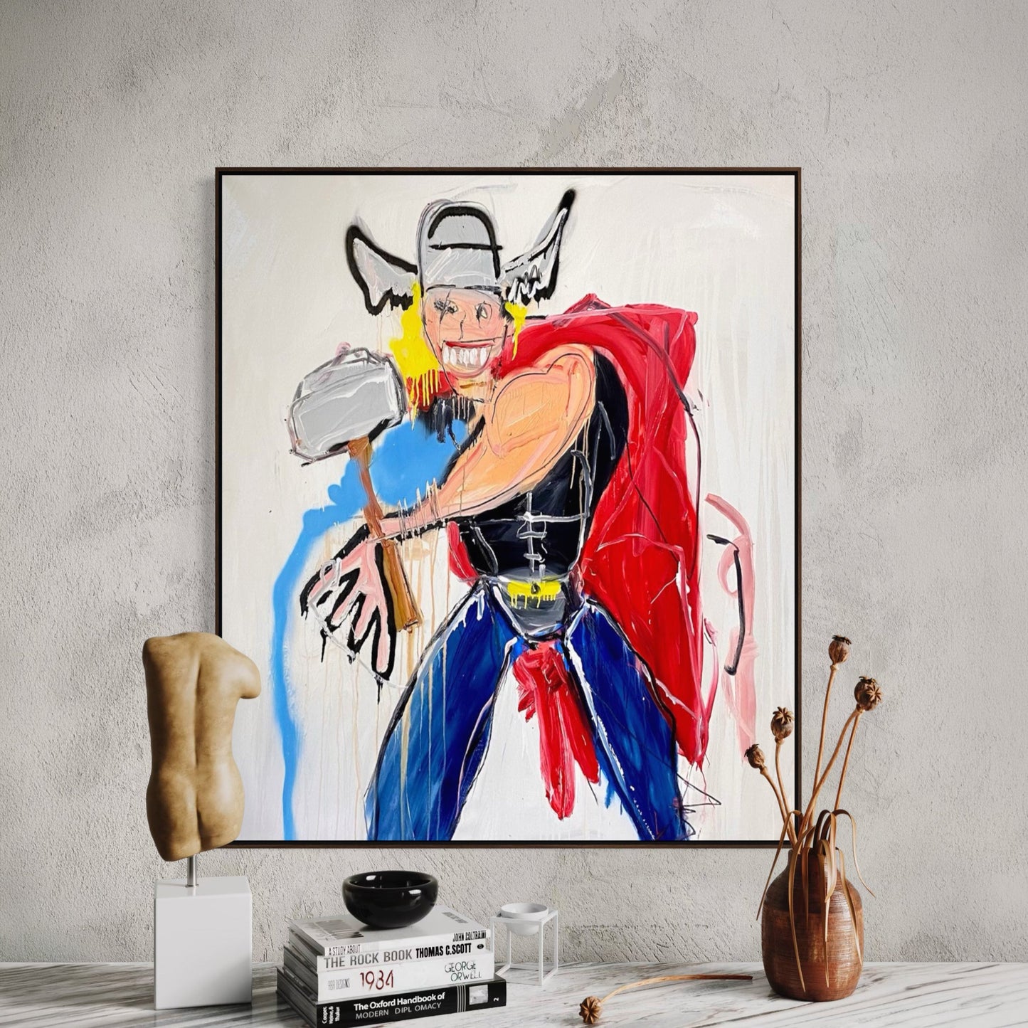 Rhymes with Whore Large Format Original Painting | Figurative Pop Art Mixed Media | Mofisto