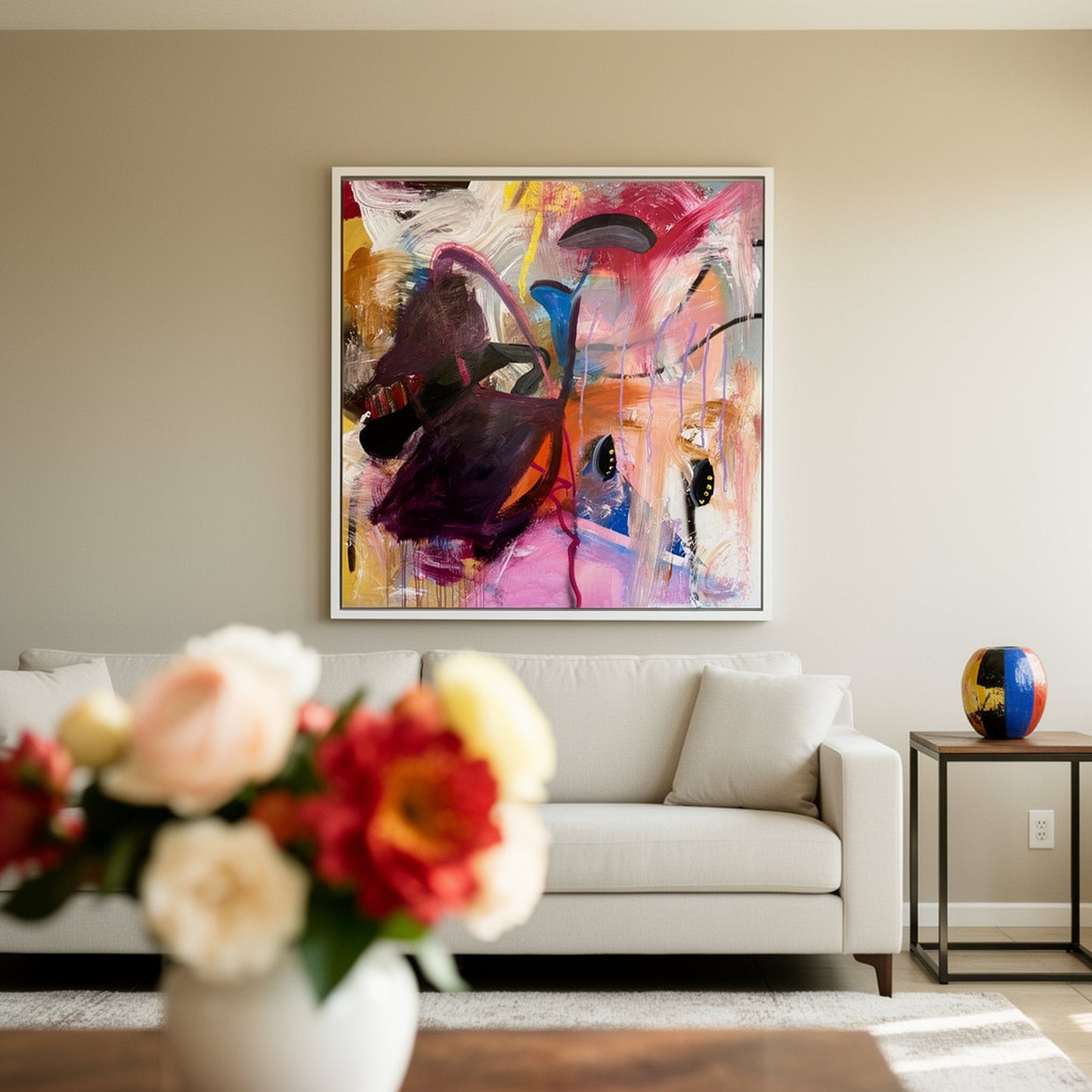 She's a Rich Girl Large Format Detail View | Abstract Gestural Mixed Media | Mofisto
