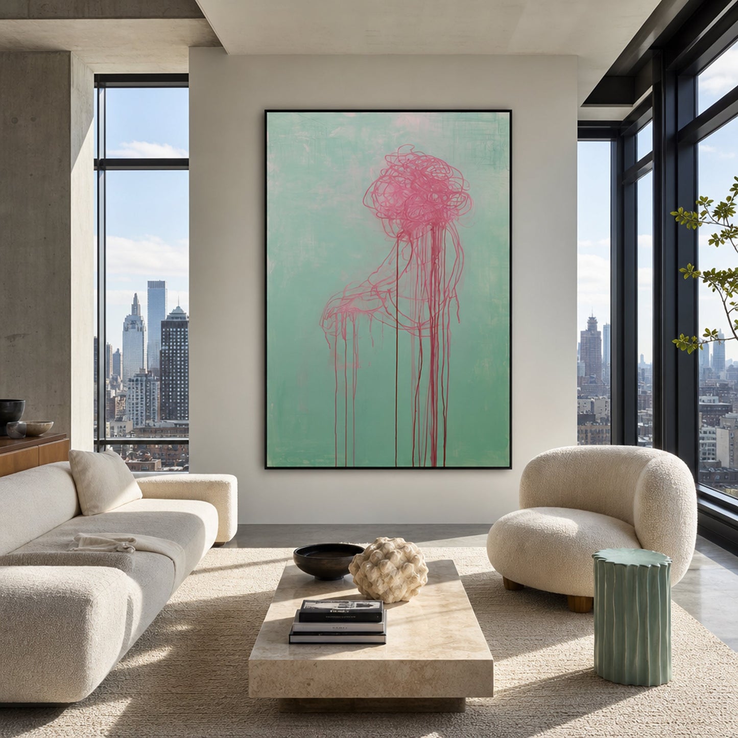 Well, He Does Show He Cares Interior Styling Detail | Abstract Gestural Art by Mofisto