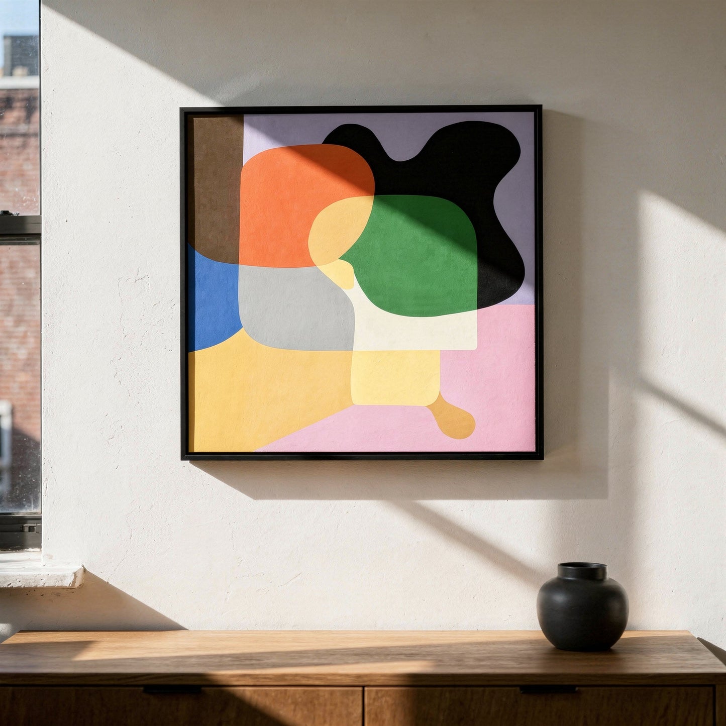 What Came First the Chicken or the Egg Small Format Original Painting | Abstract Colour Field Mixed Media | Mofisto