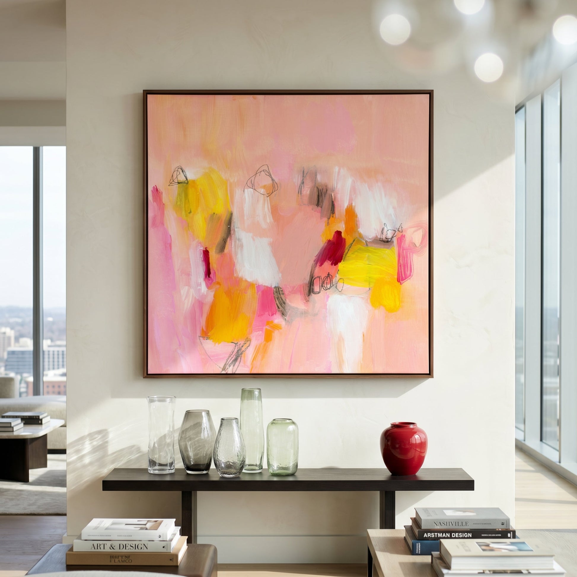 All Colored Out Large Format Original Painting | Abstract Gestural Mixed Media | Mofisto