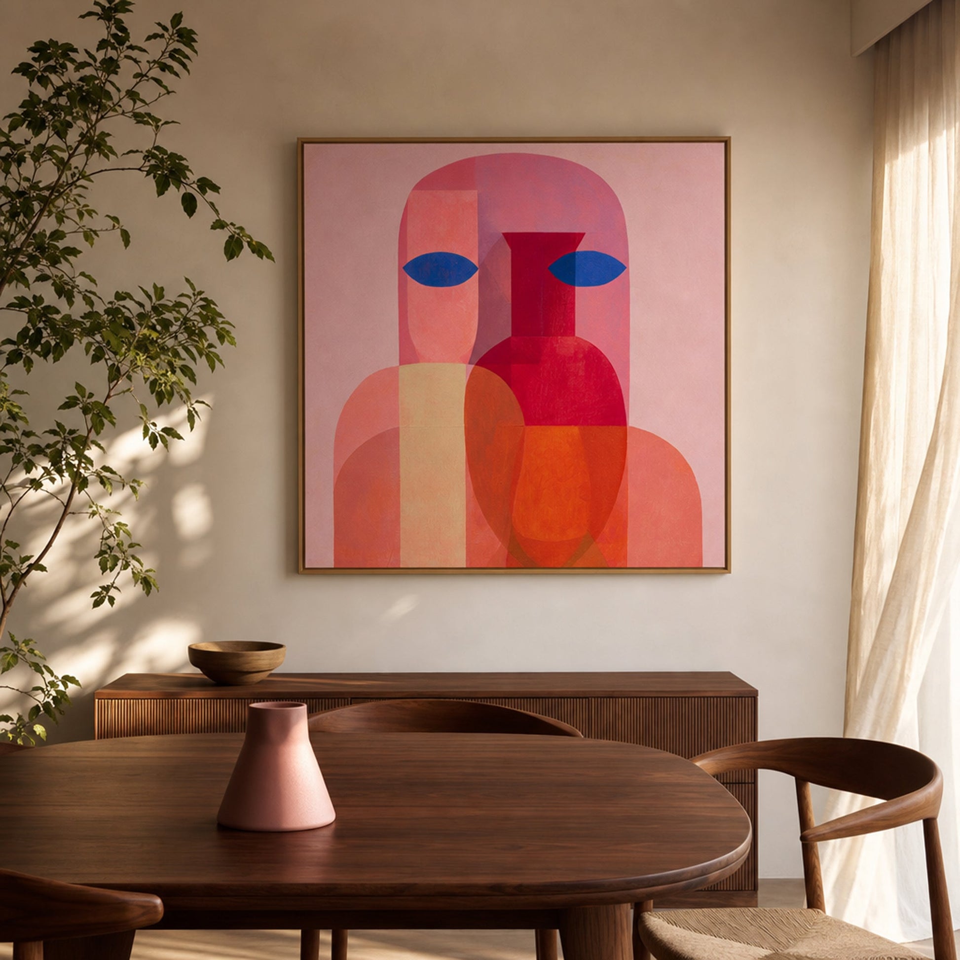 Another Glass, Another Vase Large Format Original Painting | Cubist Geometric Mixed Media | Mofisto