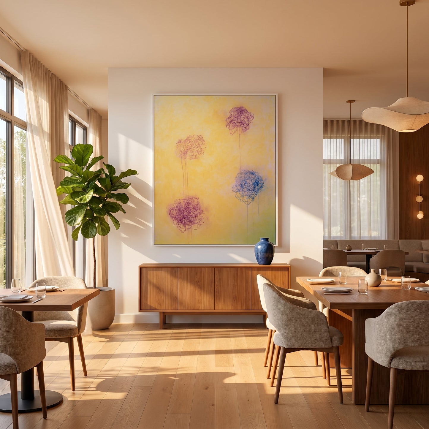 A Number of Certain Feelings Large Format Original Painting | Abstract Floral Minimalist Mixed Media | Mofisto
