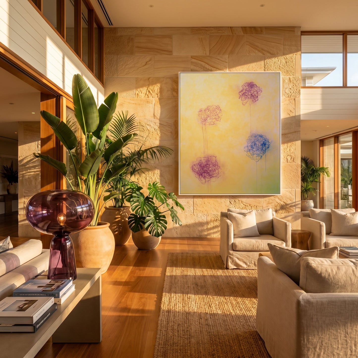 A Number of Certain Feelings Styled in Modern Interior Setting | Abstract Floral Minimalist Art by Mofisto