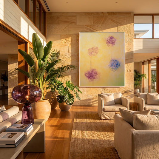 A Number of Certain Feelings Styled in Modern Interior Setting | Abstract Floral Minimalist Art by Mofisto