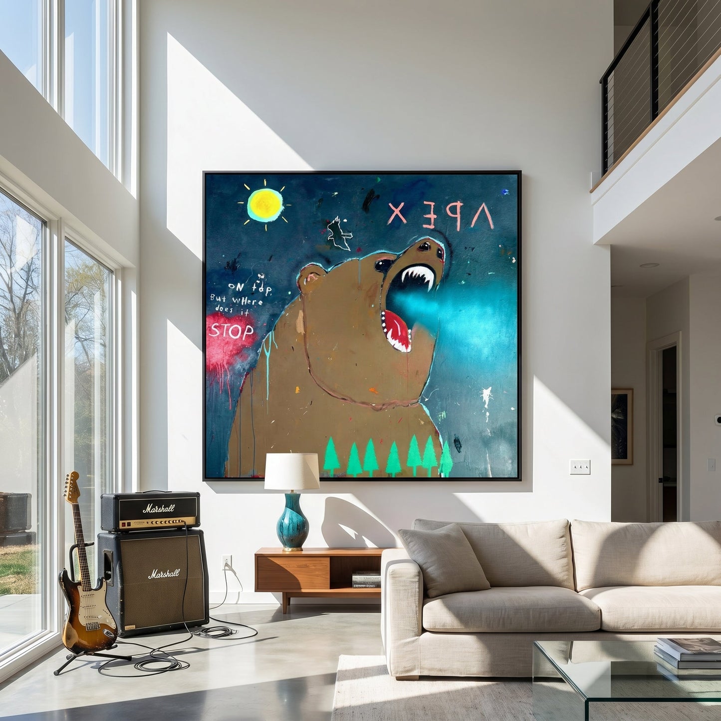 Apex Predator Styled in Modern Interior Setting | Folk Art by Mofisto