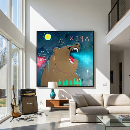 Apex Predator Styled in Modern Interior Setting | Folk Art by Mofisto