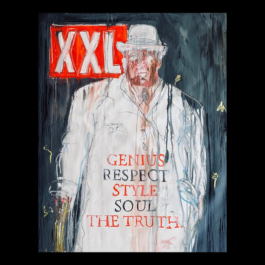 Biggie XXL Original Hand-Painted Artwork | Figurative Hip-Hop Portrait Mixed Media on Canvas | Mofisto