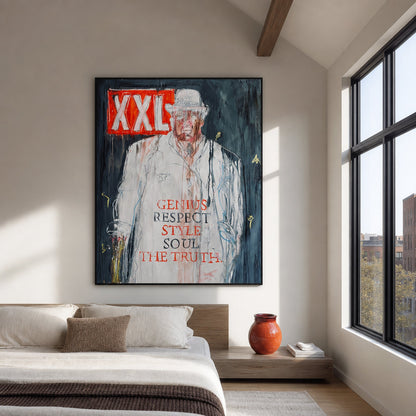 Biggie XXL Large Format Original Painting | Figurative Hip-Hop Portrait Mixed Media | Mofisto