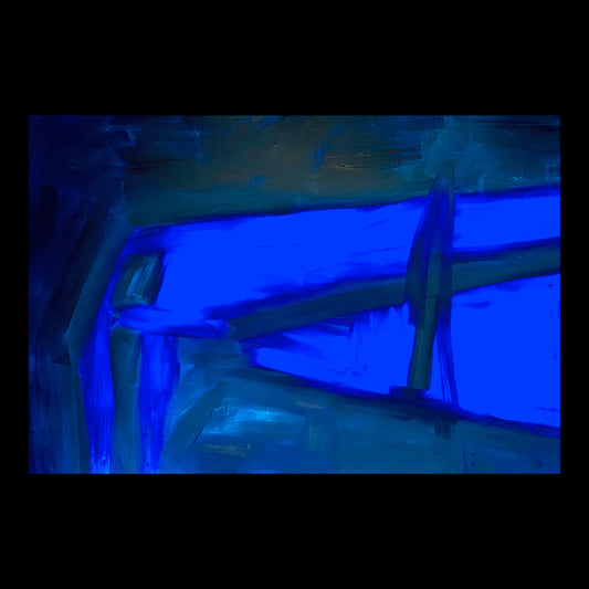 Amsterdam Blue Original Hand-Painted Artwork | Abstract Blue Mixed Media on Canvas | Mofisto