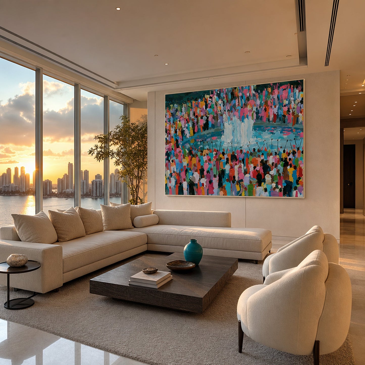 Bubble Time in Summer Styled in Modern Interior Setting | Figurative Impressionist Art by Mofisto