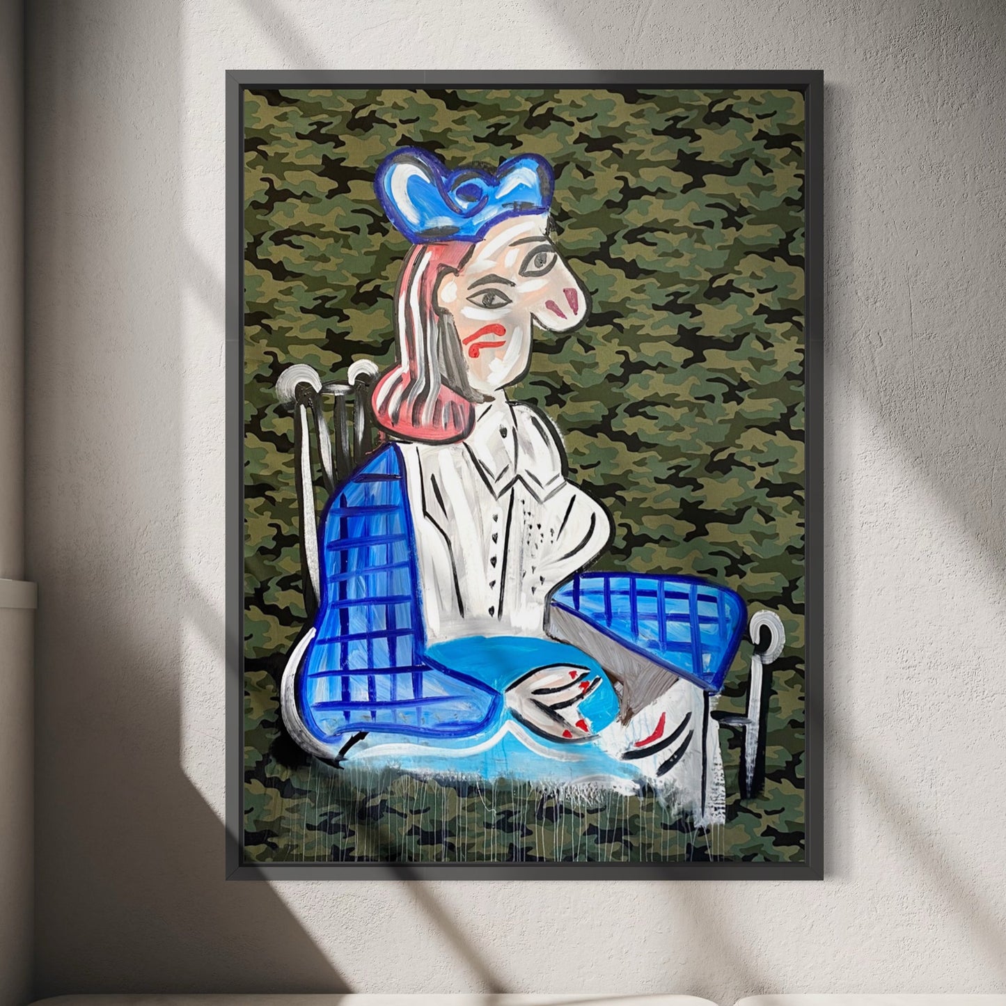 Camo O' Pablo Small Format Original Painting | Figurative Pop Art | Mofisto
