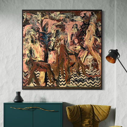 Centaur Small Format Original Painting | Abstract Figurative Mixed Media | Mofisto