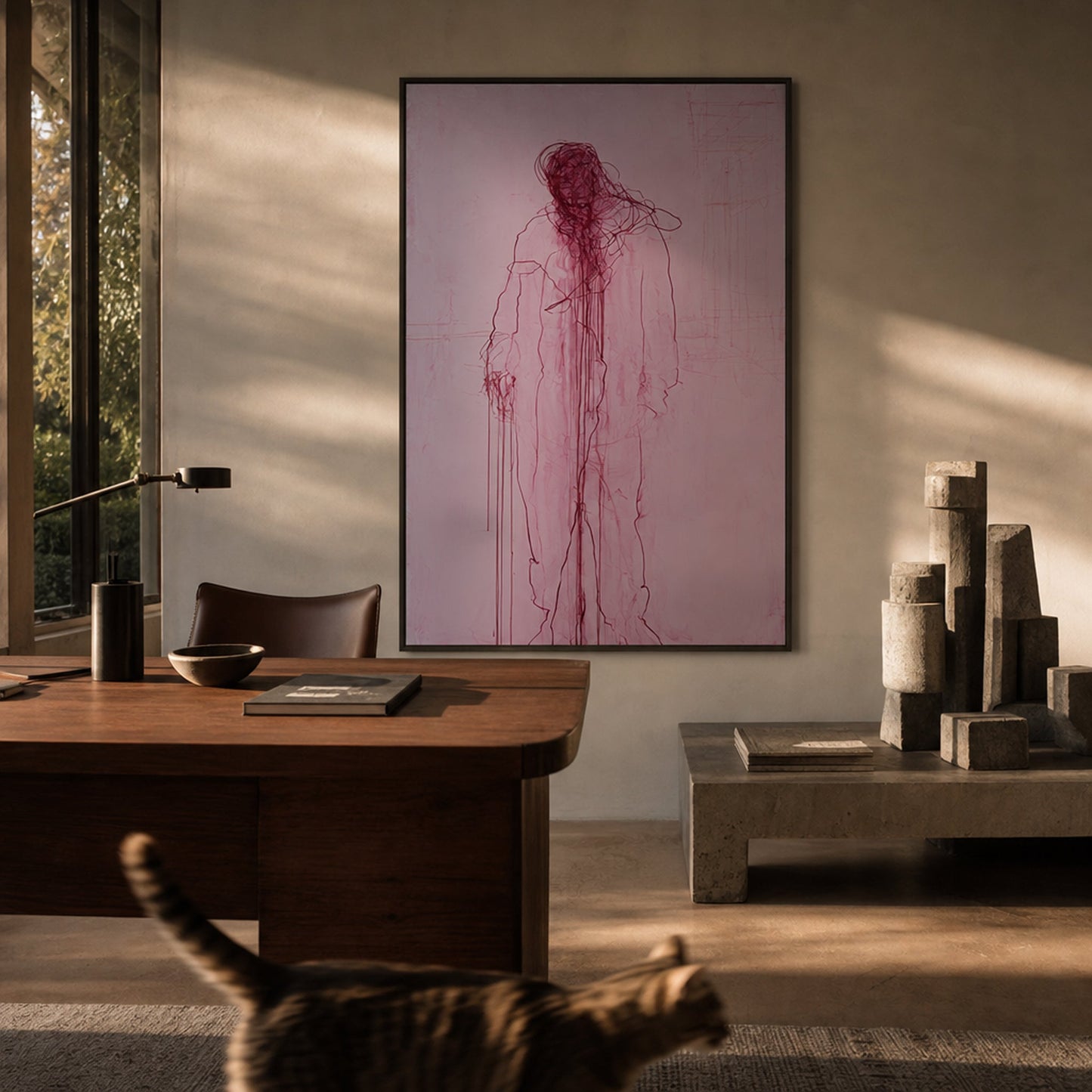 Destructive Criticism Large Format Original Painting | Figurative Minimalist Mixed Media | Mofisto