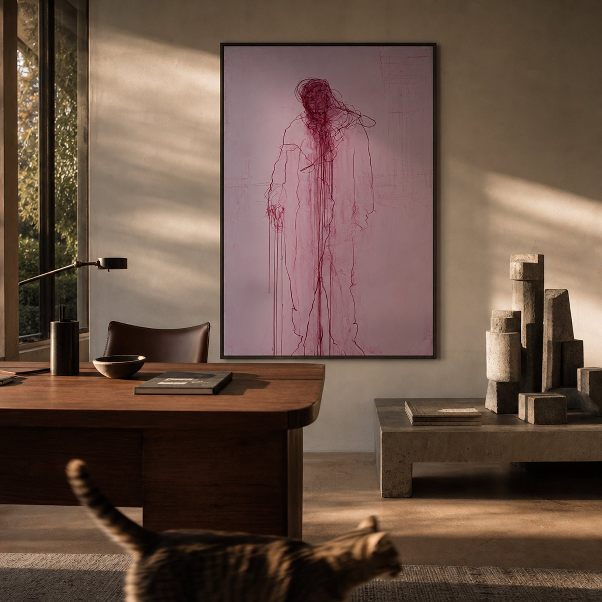 Destructive Criticism Large Format Original Painting | Figurative Minimalist Mixed Media | Mofisto