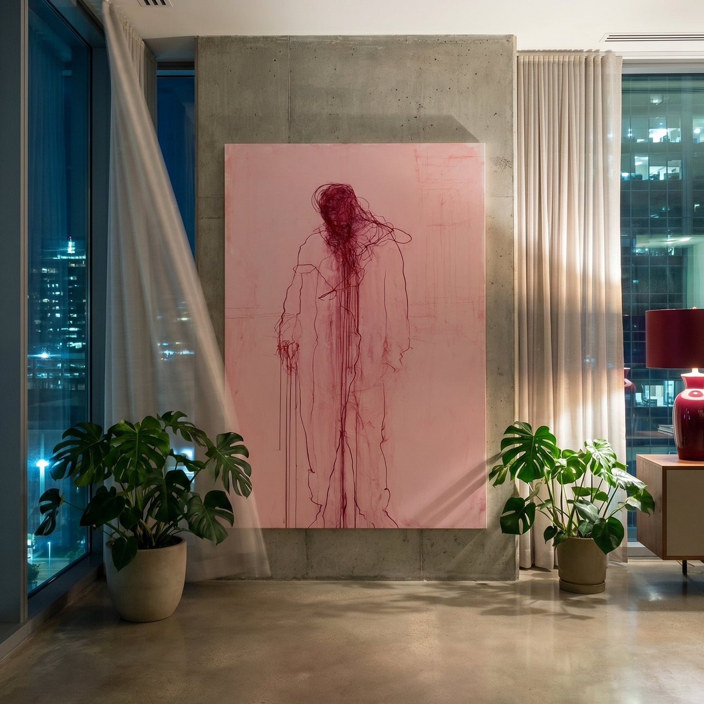 Destructive Criticism Styled in Modern Interior Setting | Figurative Minimalist Art by Mofisto