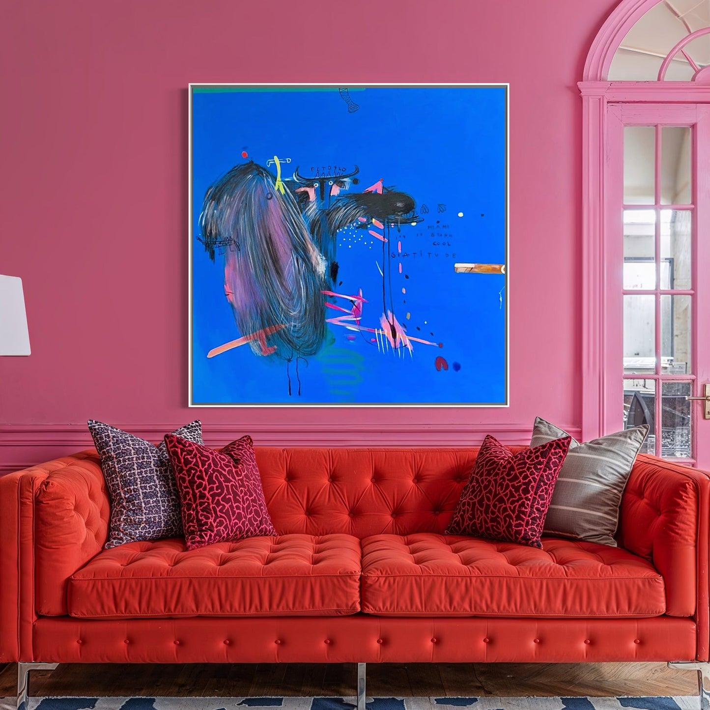 El Toro Styled in Modern Interior Setting | Abstract Equestrian Art by Mofisto