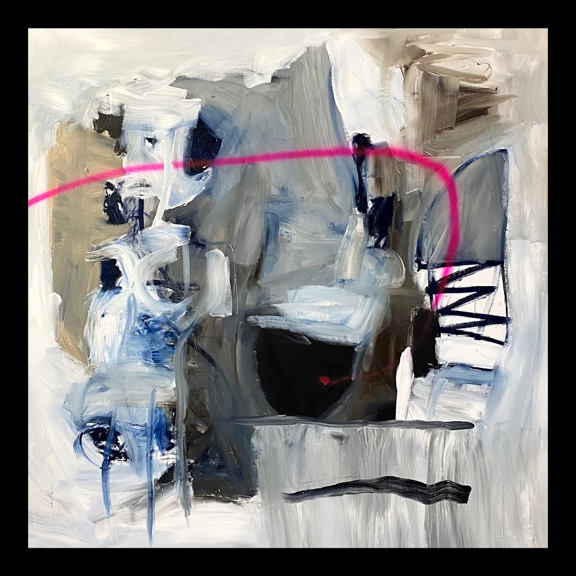 Expression in Time Original Hand-Painted Artwork | Abstract Gestural Mixed Media on Canvas | Mofisto