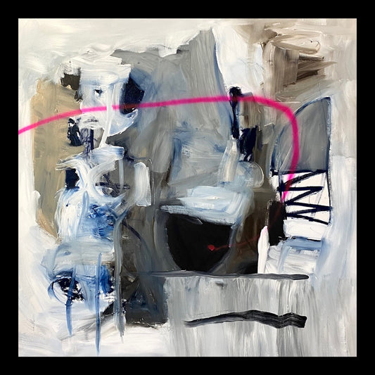 Expression in Time Original Hand-Painted Artwork | Abstract Gestural Mixed Media on Canvas | Mofisto