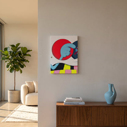 Eye Spy Small Format Original Painting | Figurative Pop Art Mixed Media | Mofisto