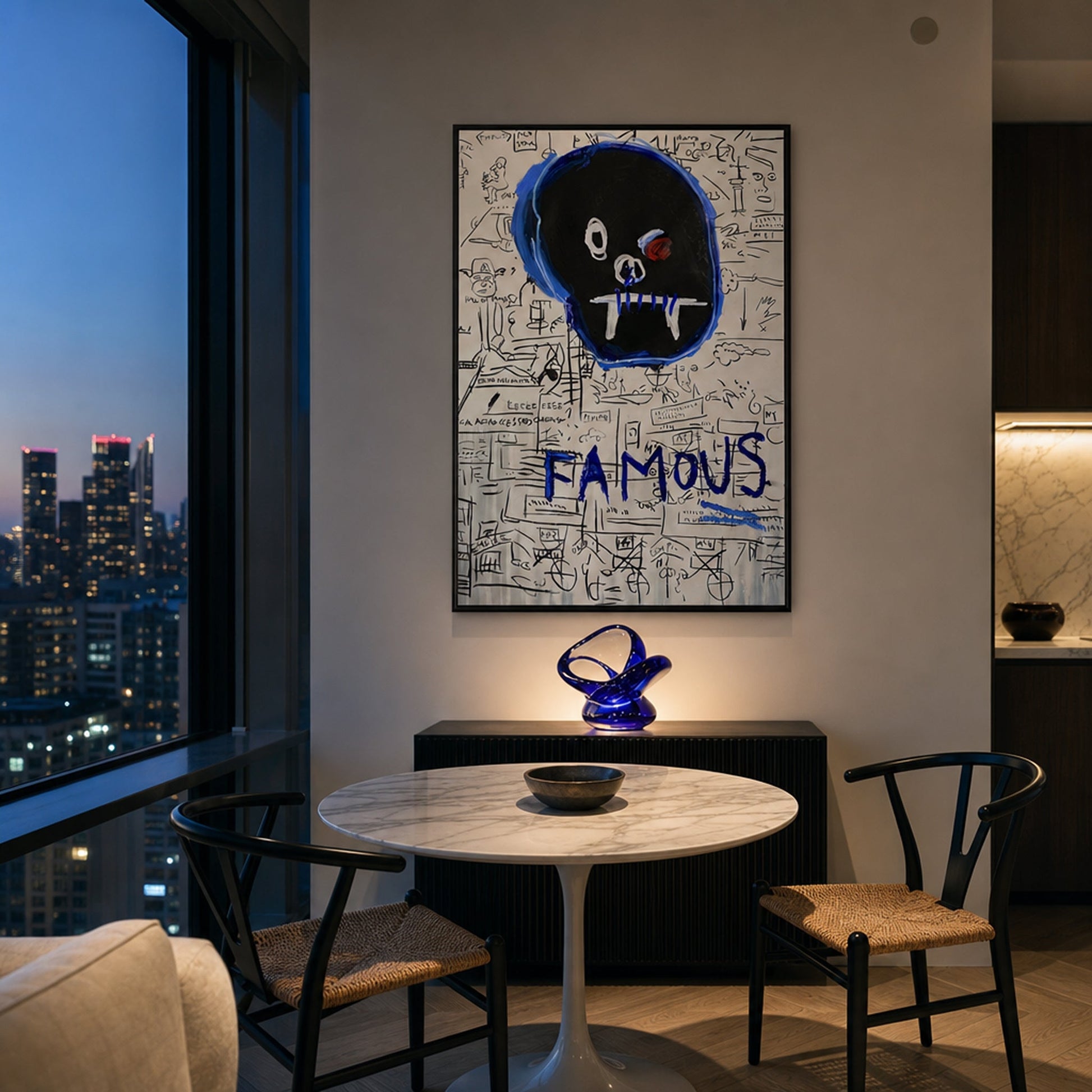 Famous Baby Small Format Original Painting | Neo-Expressionist Skull Mixed Media | Mofisto