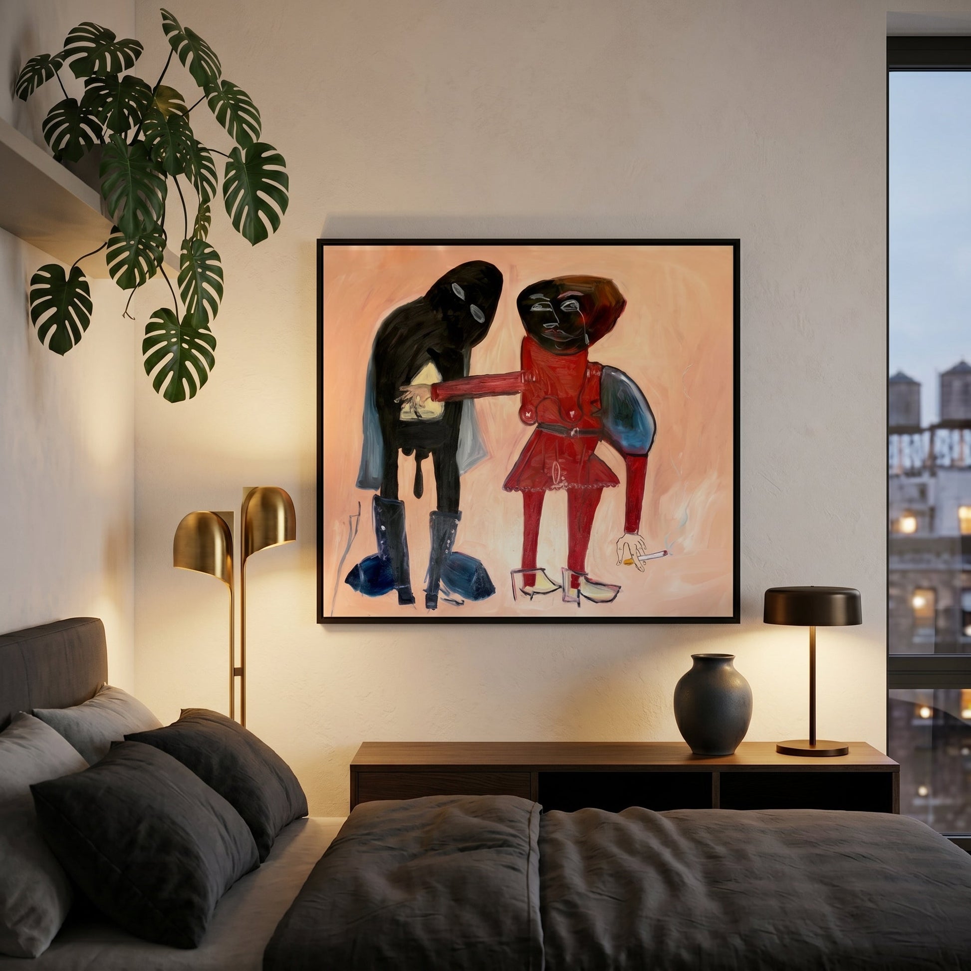 Fine Tuning Large Format Original Painting | Expressionist Figurative Mixed Media | Mofisto