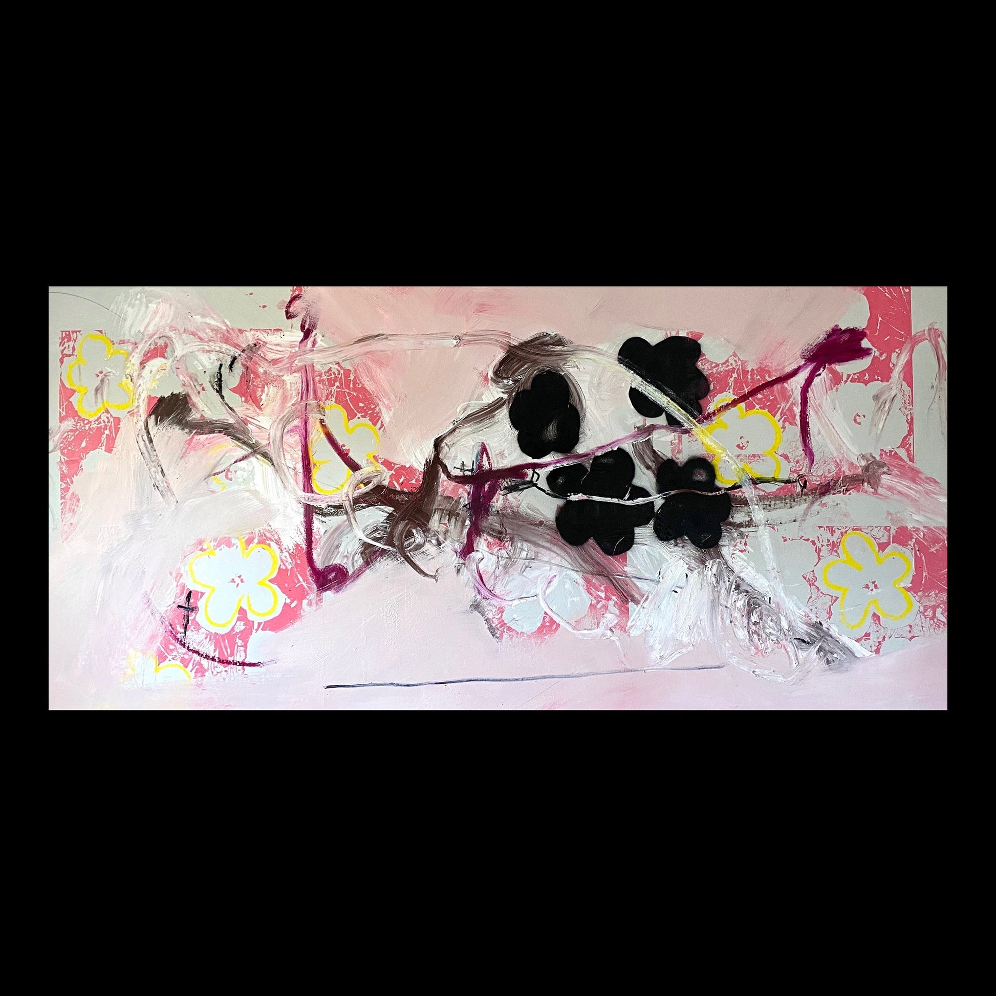 Floral Inclusions Original Hand-Painted Artwork | Abstract Floral Mixed Media on Canvas | Mofisto