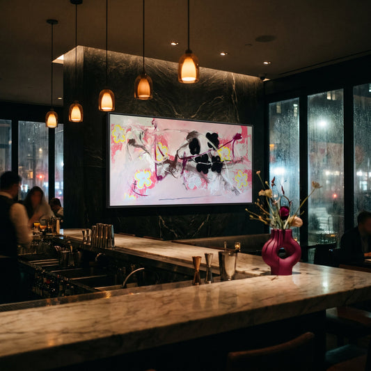 Floral Inclusions Styled in Modern Interior Setting | Abstract Floral Art by Mofisto