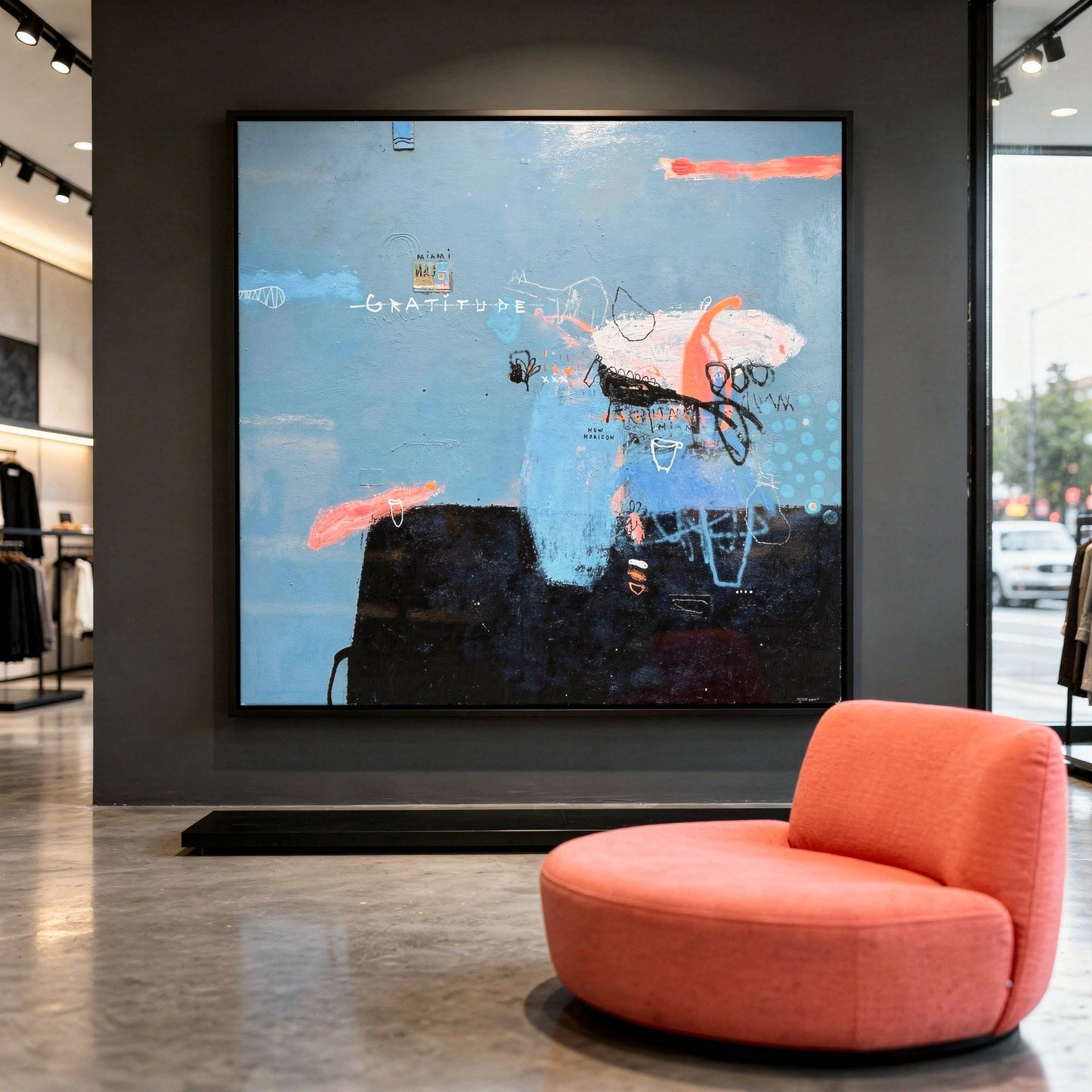 Gratitude Styled in Modern Interior Setting | Abstract Typography Art by Mofisto