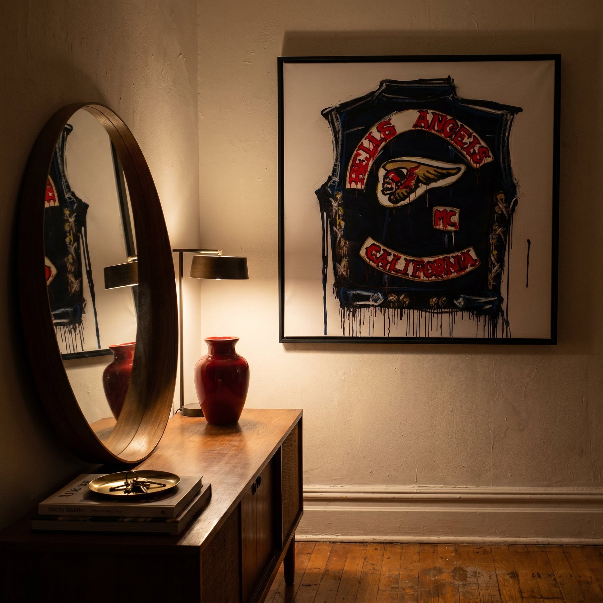Hells Angels Large Format Original Painting | Figurative Americana Biker Mixed Media | Mofisto