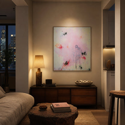 It's Time to Leave Small Format Original Painting | Abstract Figurative Minimalist Mixed Media | Mofisto
