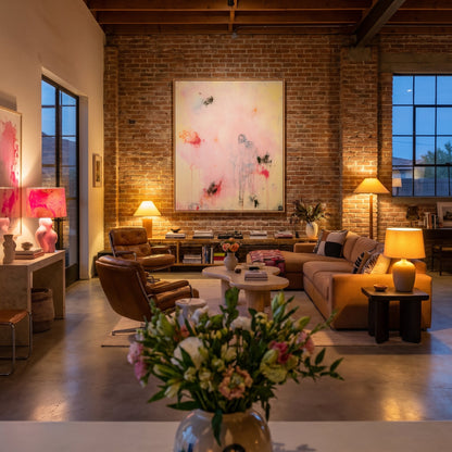 It's Time to Leave Styled in Modern Interior Setting | Abstract Figurative Art by Mofisto