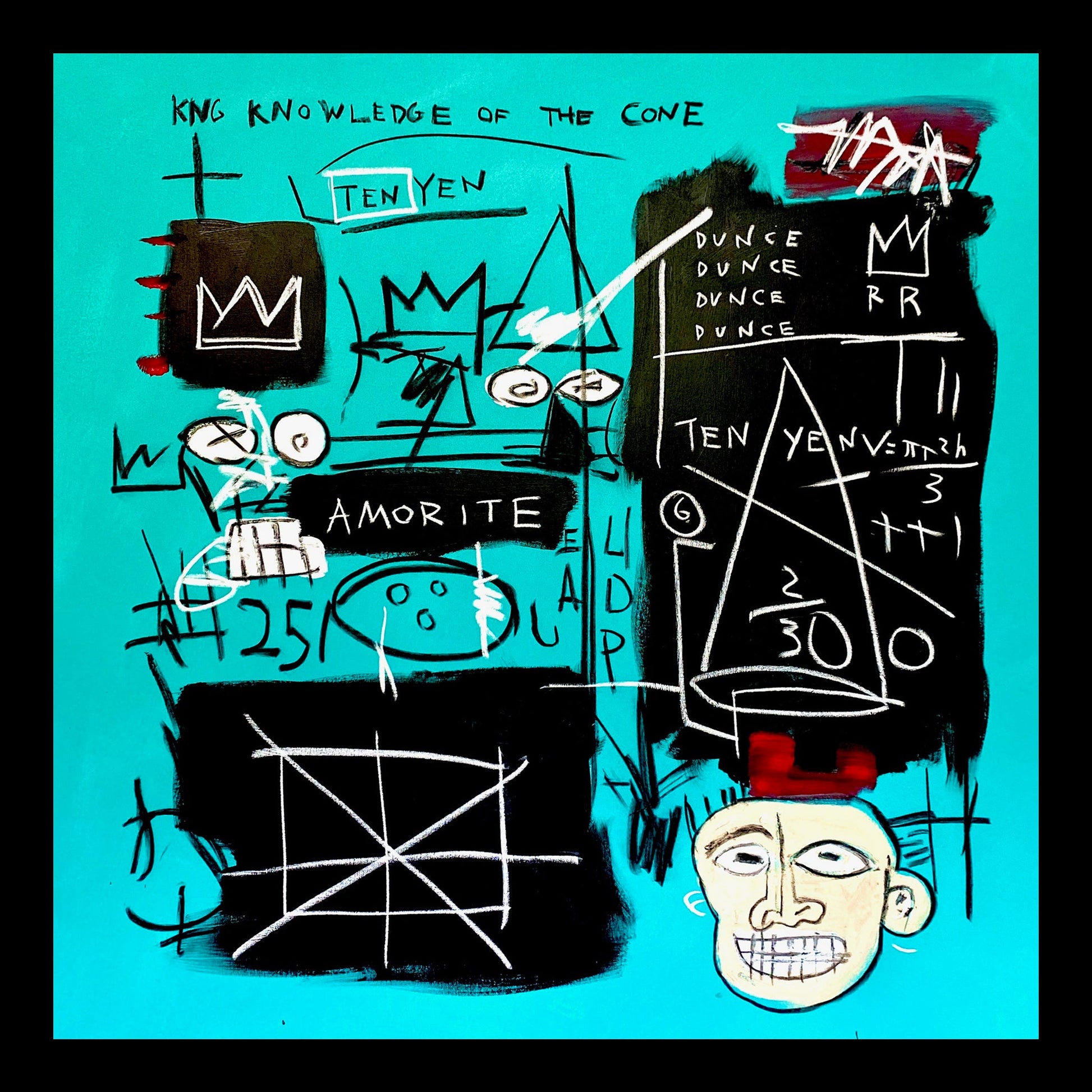 JMB Amorite Original Hand-Painted Artwork | Neo-Expressionist Basquiat Text Art Mixed Media on Canvas | Mofisto