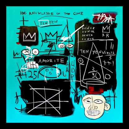 JMB Amorite Original Hand-Painted Artwork | Neo-Expressionist Basquiat Text Art Mixed Media on Canvas | Mofisto