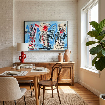JMB Line Up Small Format Original Painting | Neo-Expressionist Figurative Mixed Media | Mofisto