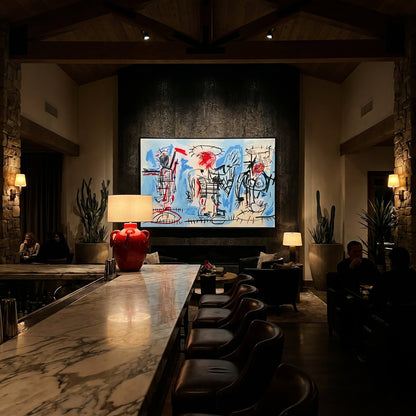 JMB Line Up Styled in Modern Interior Setting | Neo-Expressionist Art by Mofisto
