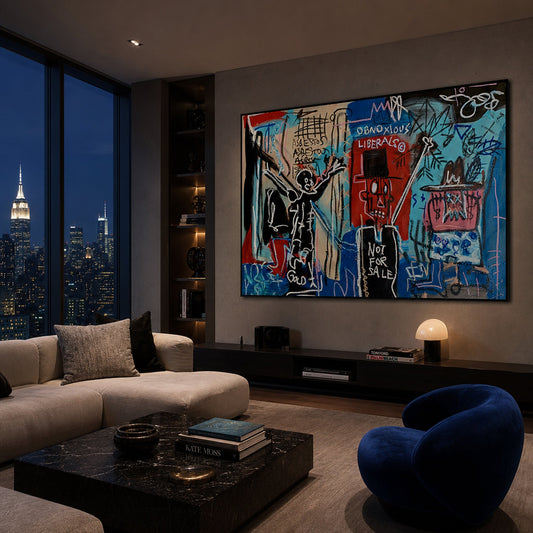 Obnoxious Liberals Styled in Modern Interior Setting | Neo-Expressionist Street Art by Mofisto