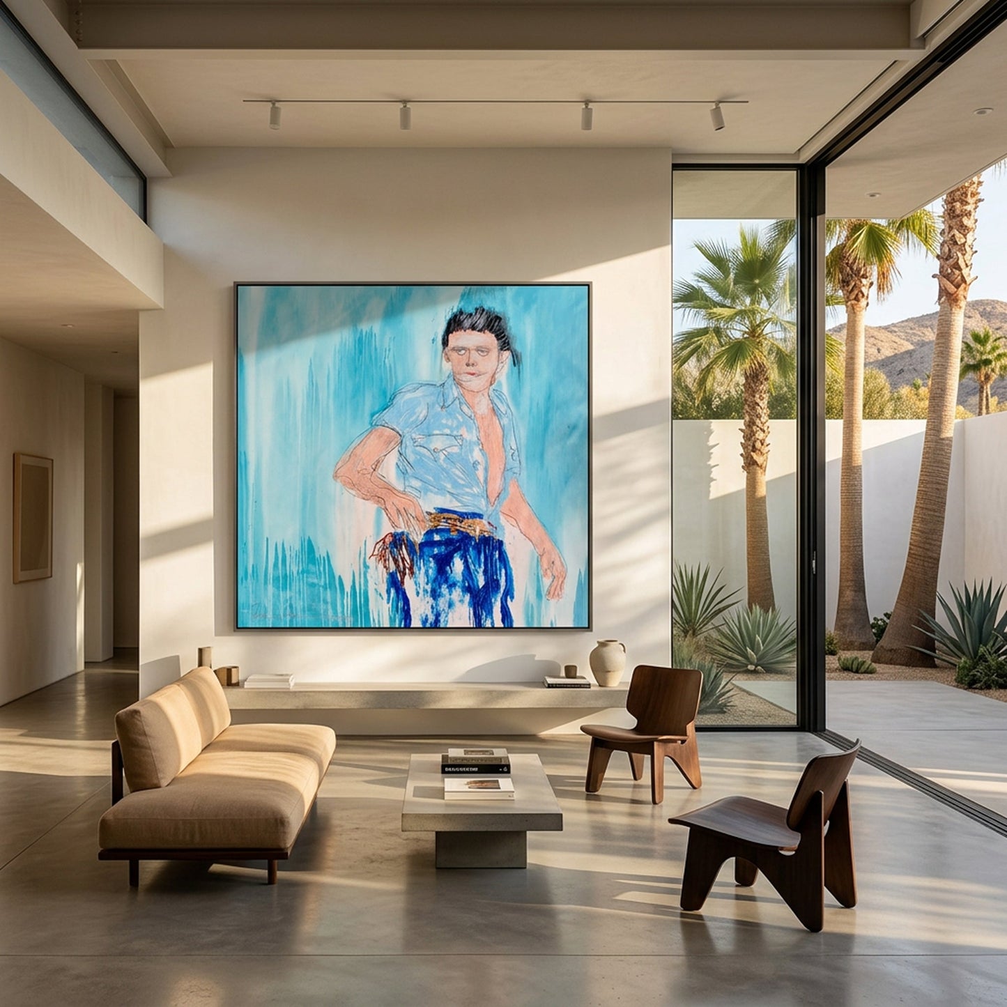 Jimmy Dean Styled in Modern Interior Setting | Figurative Portrait Art by Mofisto