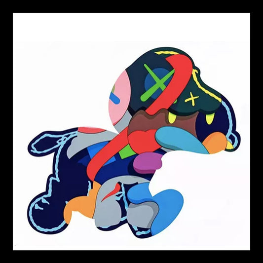 Kaws I Like It Doggy Style Original Hand-Painted Artwork | Figurative Pop Art Mixed Media on Canvas | Mofisto