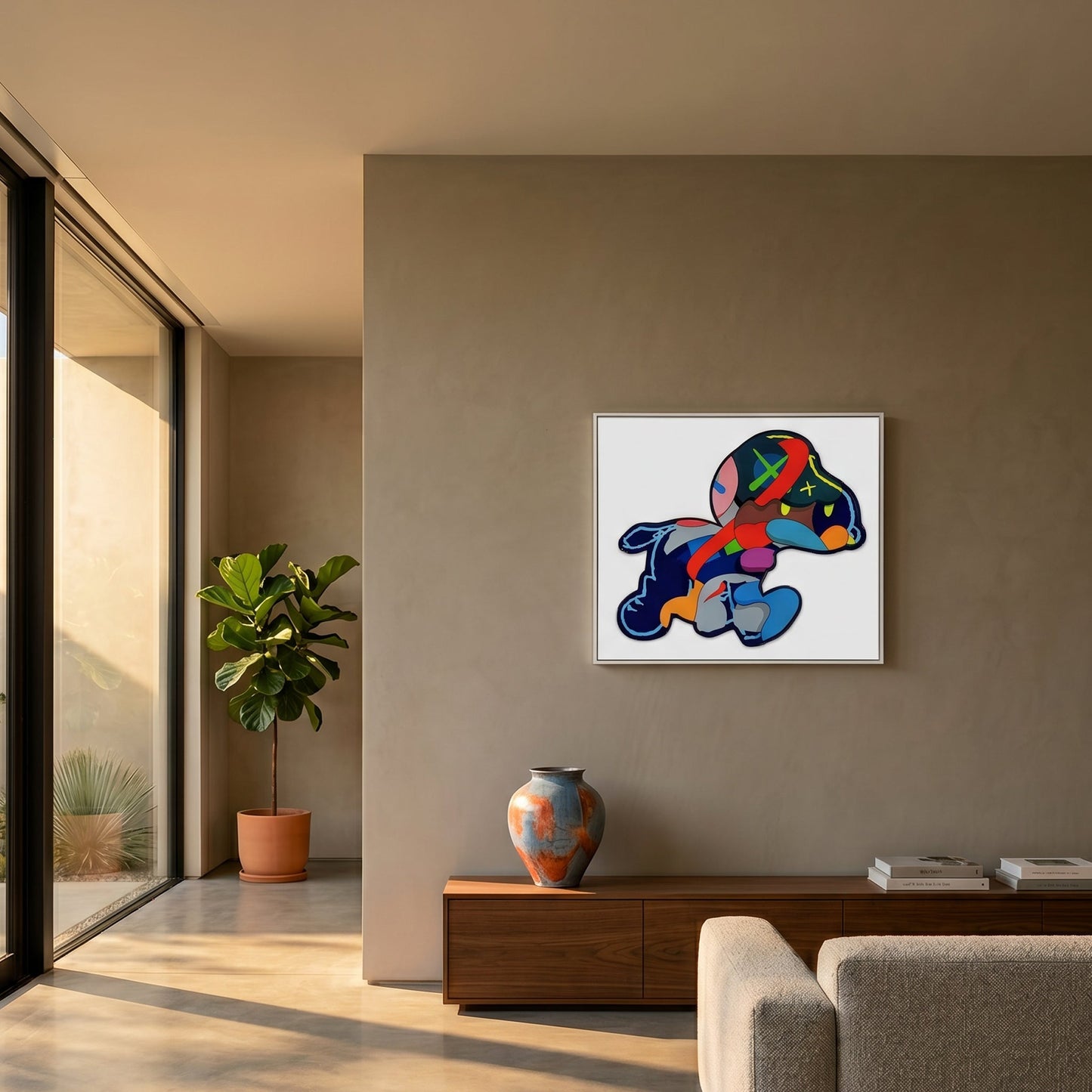 Kaws I Like It Doggy Style Small Format Original Painting | Figurative Pop Art Mixed Media | Mofisto