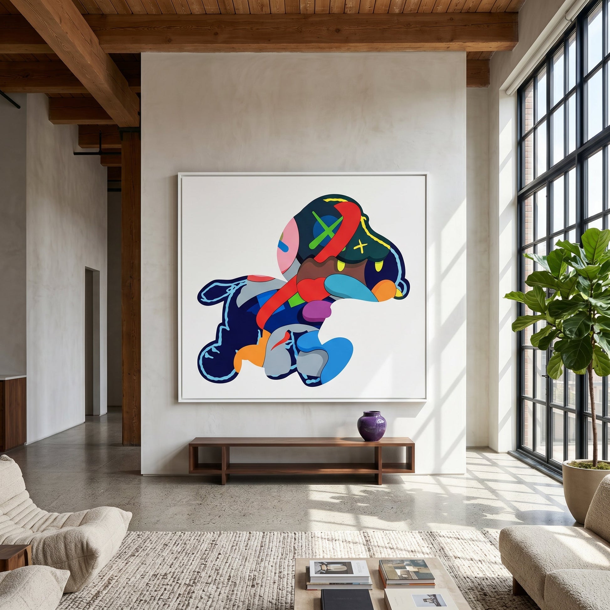 Kaws I Like It Doggy Style Styled in Modern Interior Setting | Figurative Pop Art by Mofisto