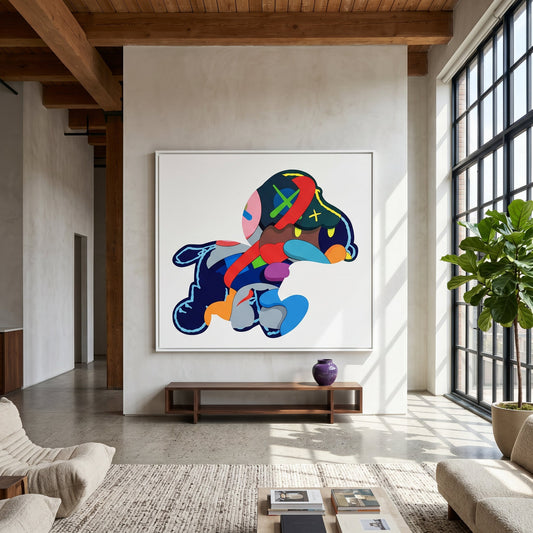 Kaws I Like It Doggy Style Styled in Modern Interior Setting | Figurative Pop Art by Mofisto