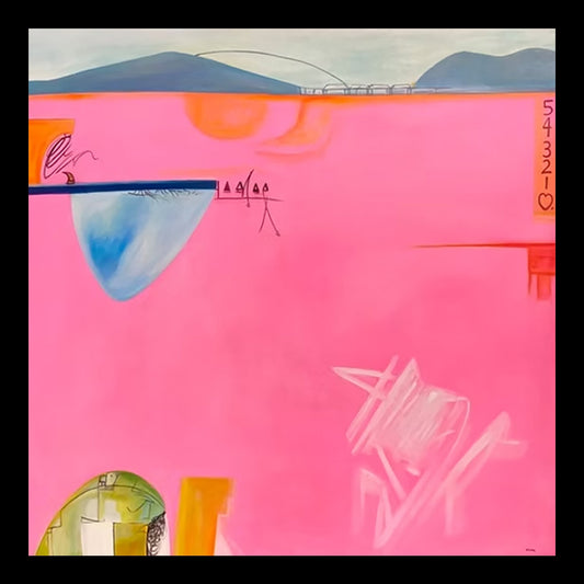 La Brisa Sunset Original Hand-Painted Artwork | Abstract Landscape Pink Mixed Media on Canvas | Mofisto