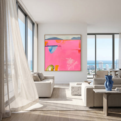 La Brisa Sunset Styled in Modern Interior Setting | Abstract Landscape Art by Mofisto
